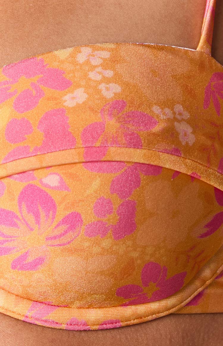 9.0 Swim Bianca Orange Floral Bikini Top - Image 6
