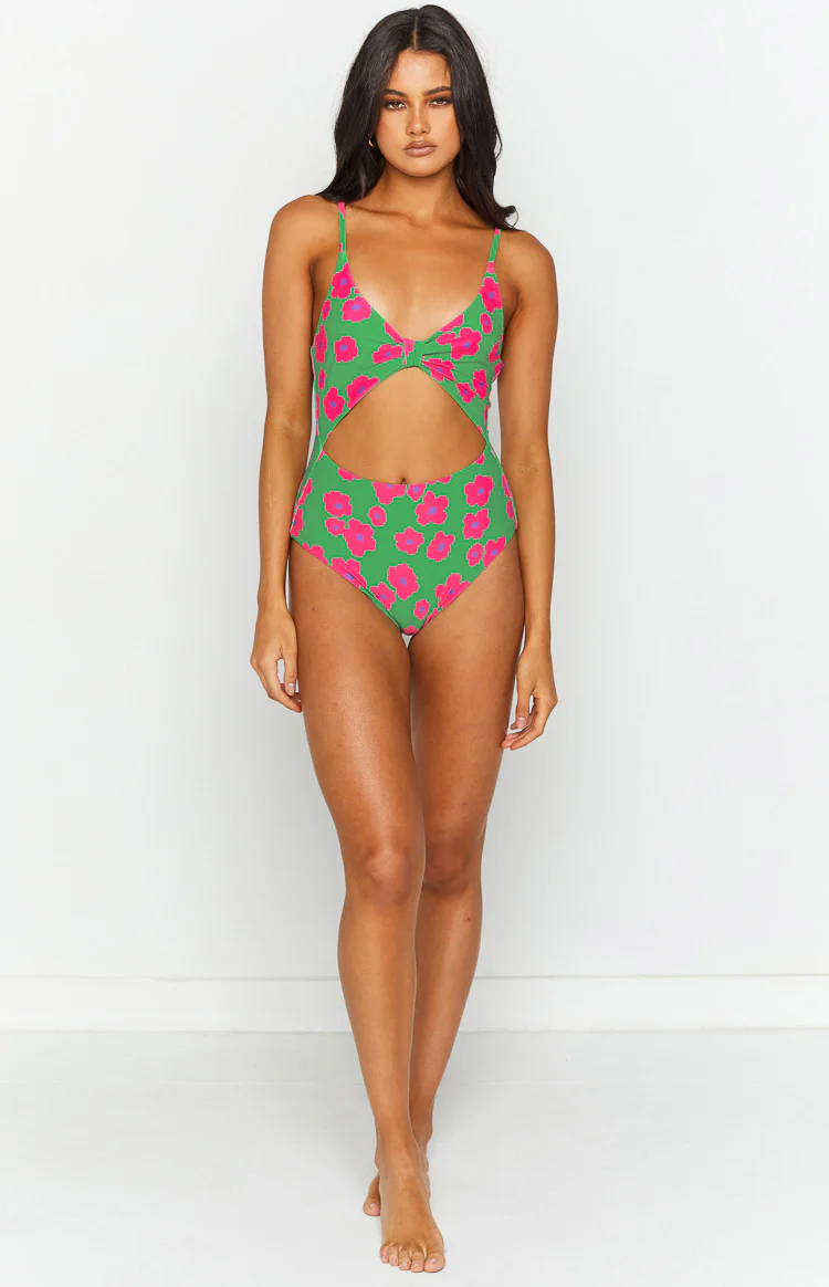9.0 Swim Jada Cut Out One Piece Green Floral - Image 7