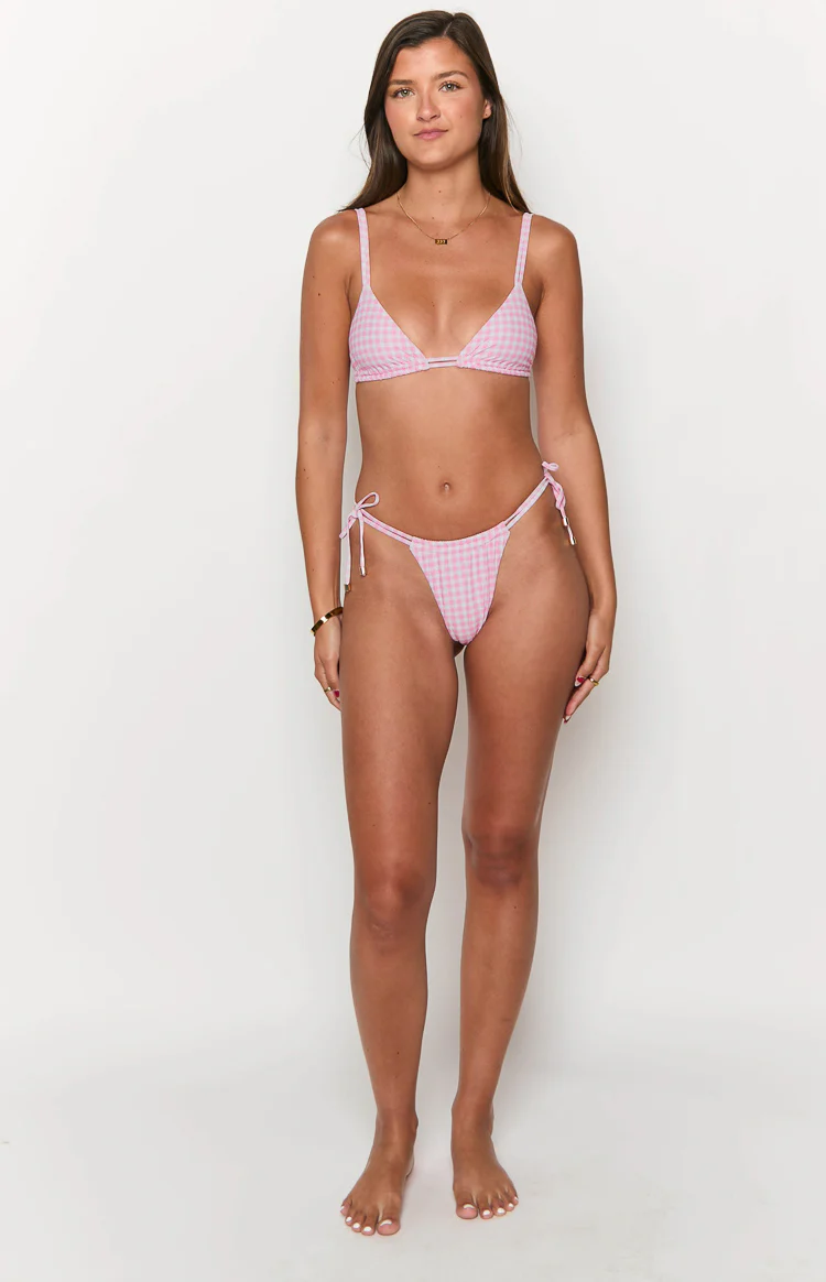 9.0 Swim Sumba Pink Gingham Bikini Top - Image 3