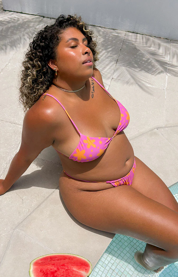 9.0 Swim Venice Orange Floral Halter Swim Top - Image 3