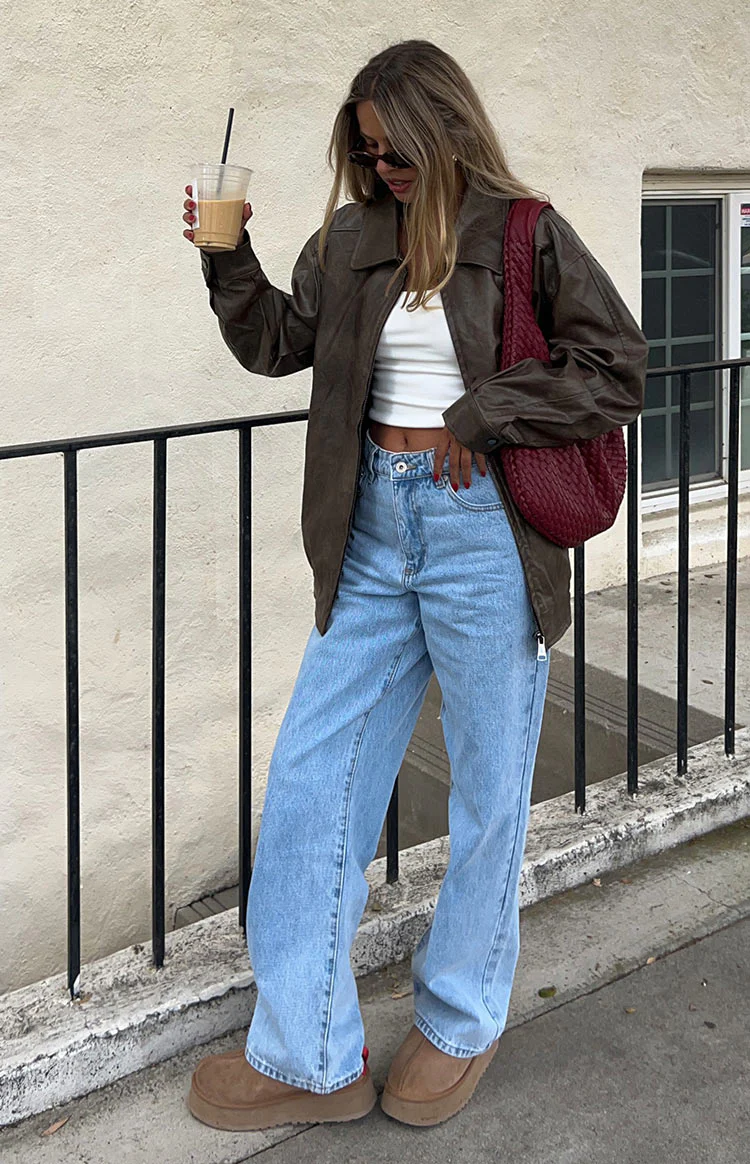 Abbi PU Vintage Brown Bomber Jacket - Image 22