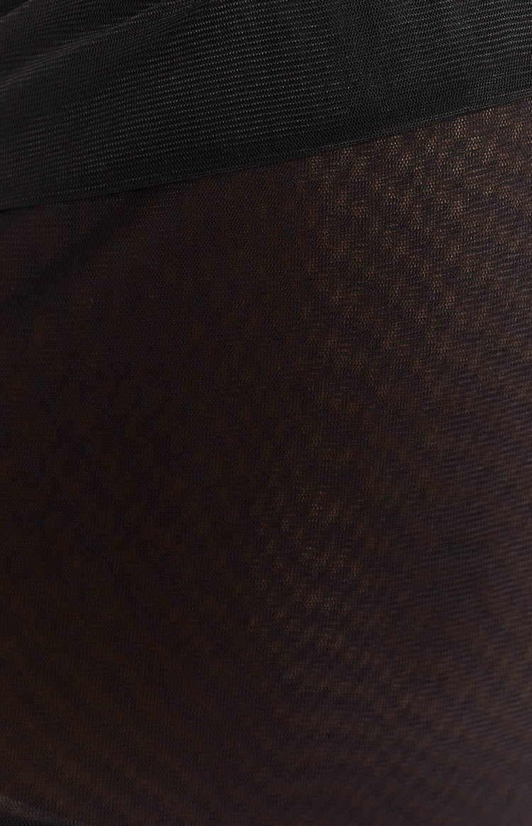 Ahana Black Mesh Mini Cut Out Dress - Image 6