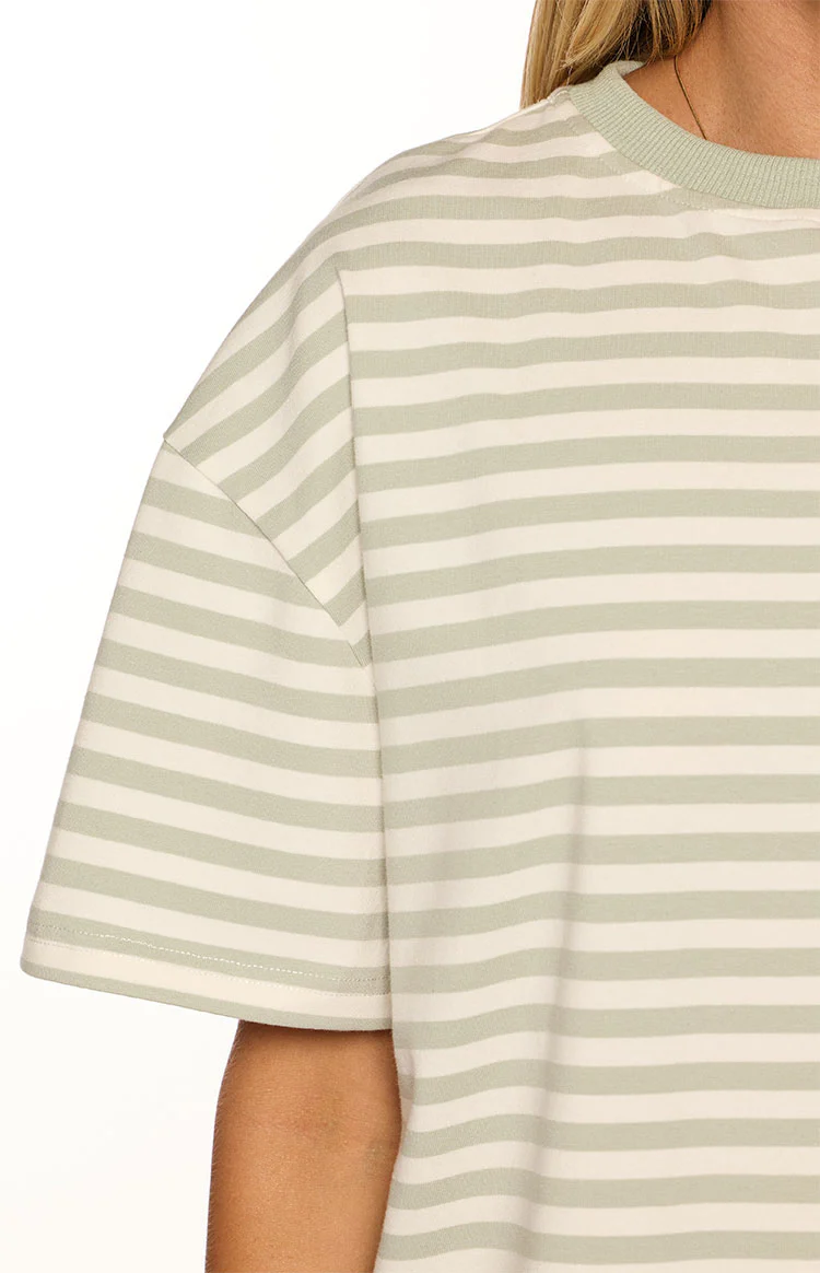 Alba Sage Stripe Oversized Tee - Image 8