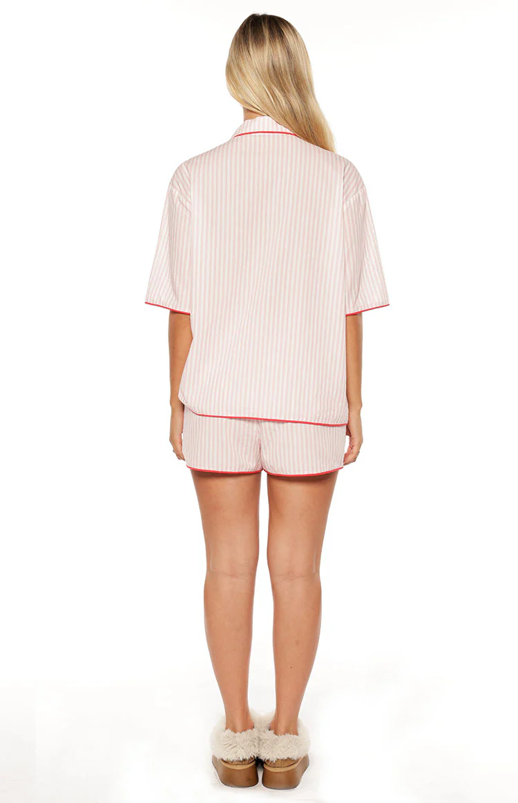 Alexea Pink Stripe Pajama Shirt - Image 11