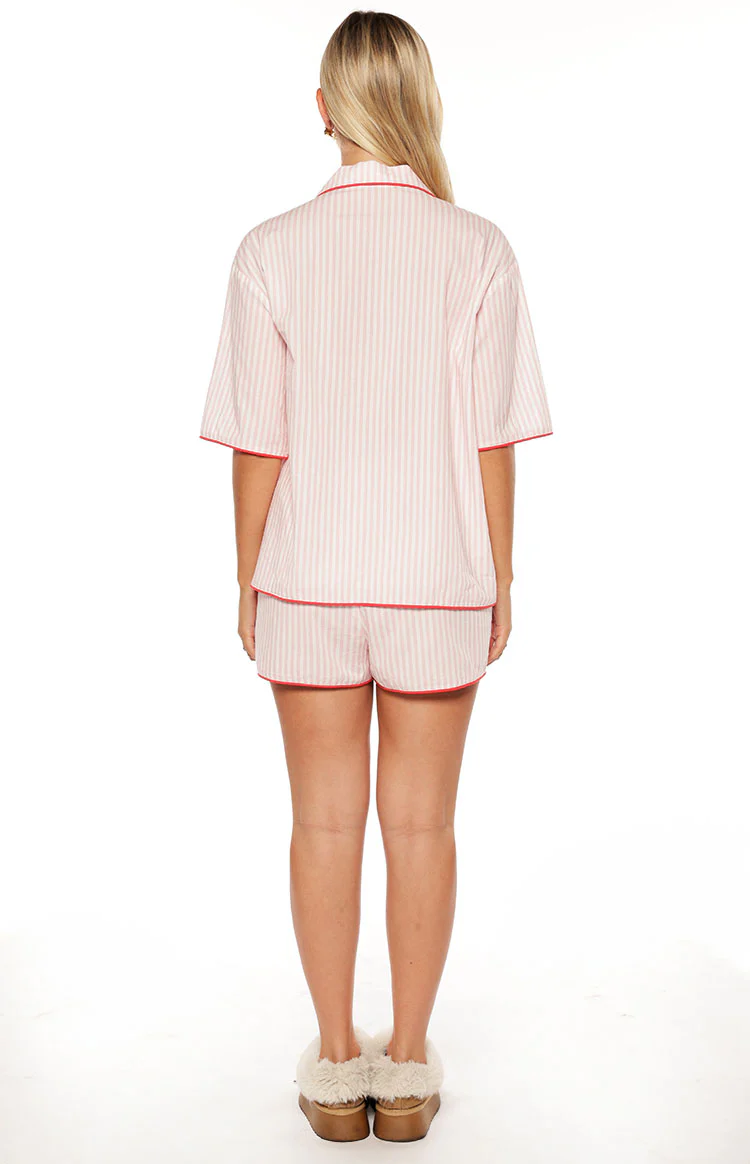 Alexea Pink Stripe Pajama Shorts - Image 10