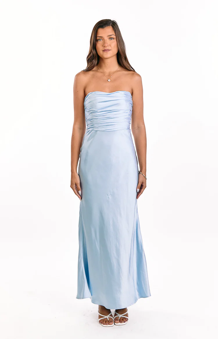 Alexia Blue Strapless Maxi Dress - Image 2