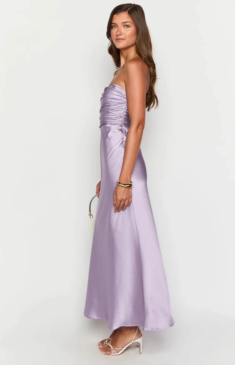Alexia Purple Strapless Maxi Dress - Image 4