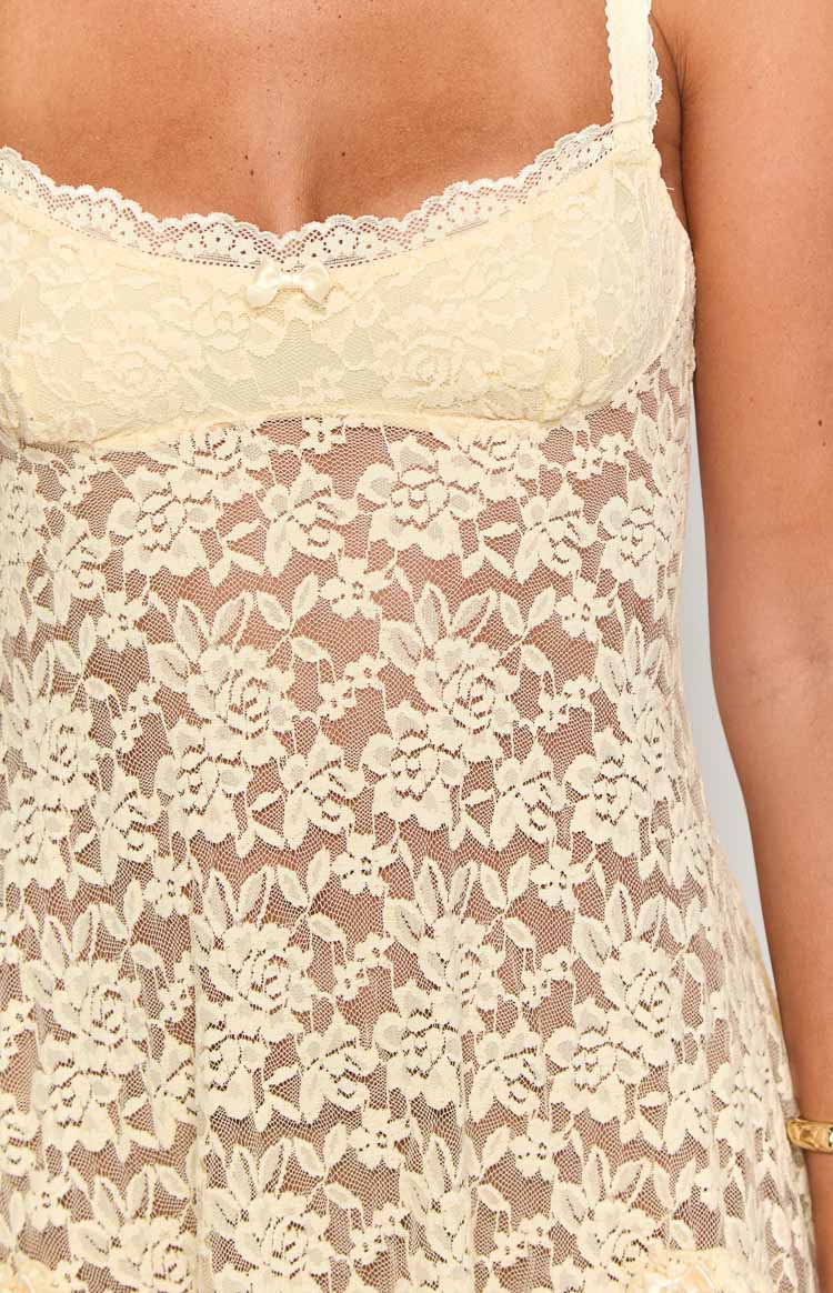 All Mine Cream Lace Mini Dress - Image 6