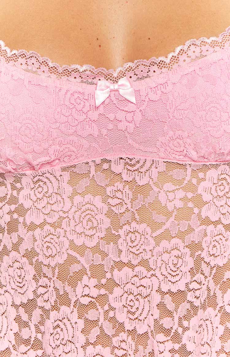 All Mine Pink Lace Mini Dress - Image 6