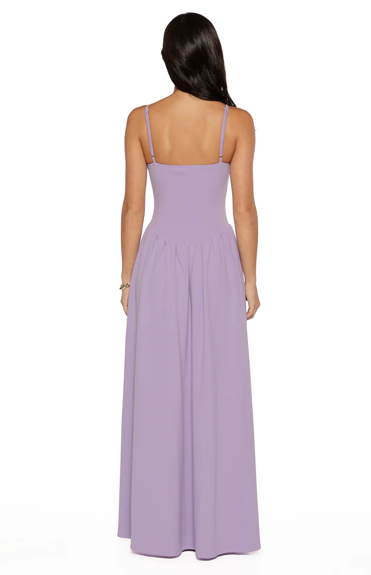 Almost Yours Lilac Crepe Maxi Dress - Image 4