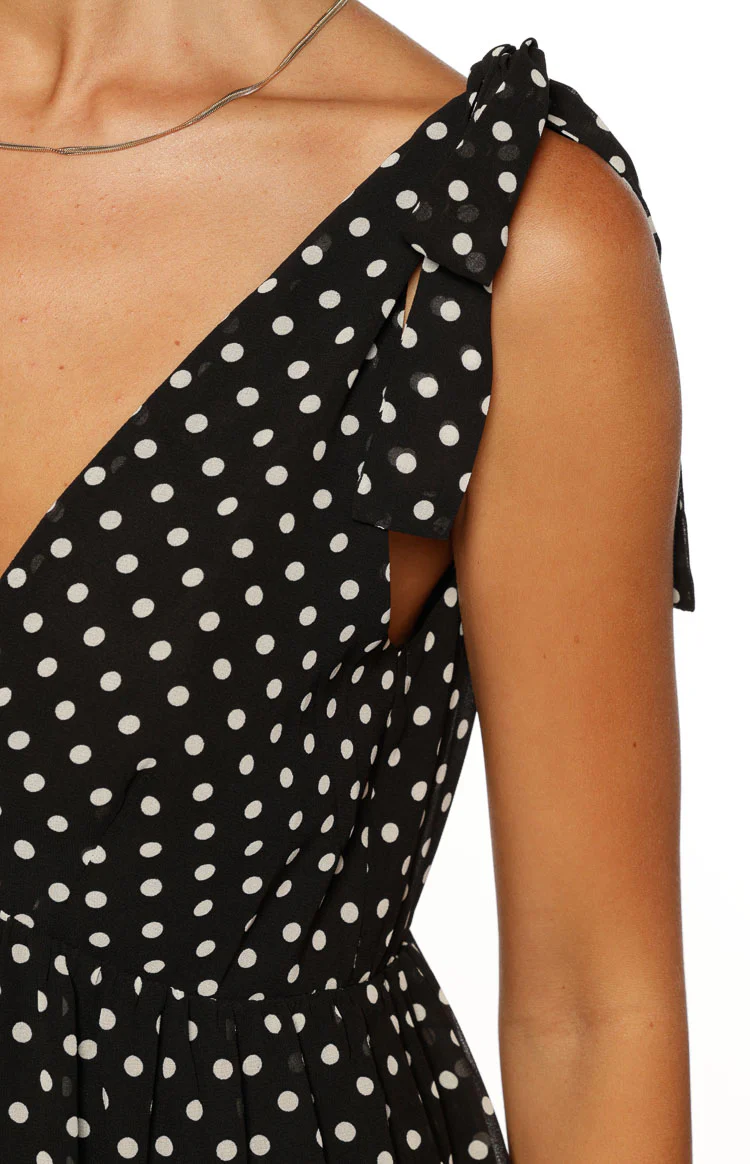 Angel Girl Black Polka Dot Mini Dress - Image 8
