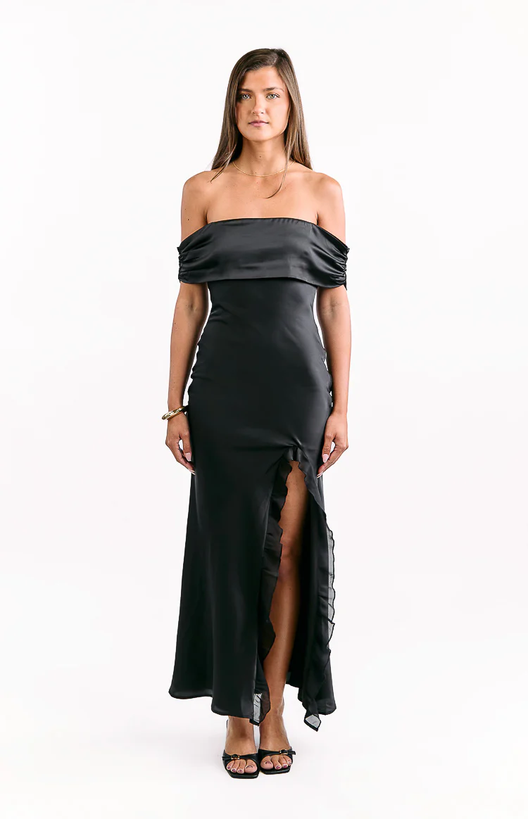 Anica Black Off Shoulder Maxi Dress - Image 2