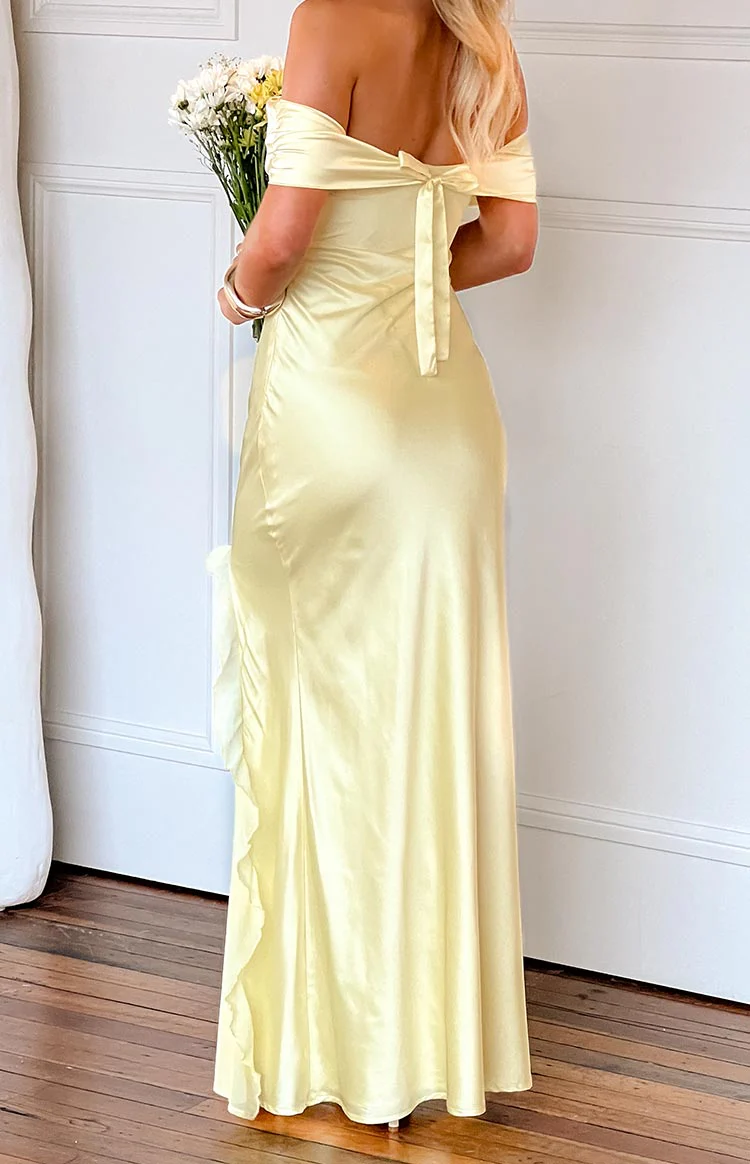 Anica Yellow Off Shoulder Maxi Dress - Image 3