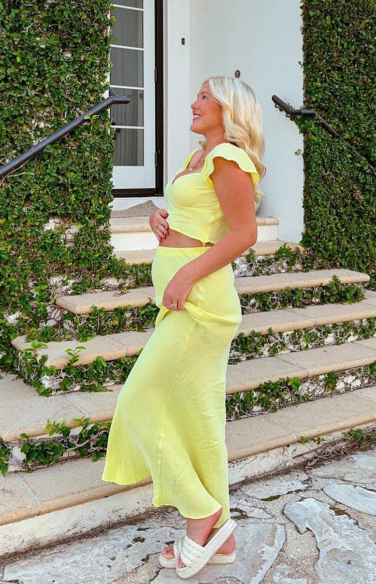 Anna Yellow Maxi Skirt - Image 9