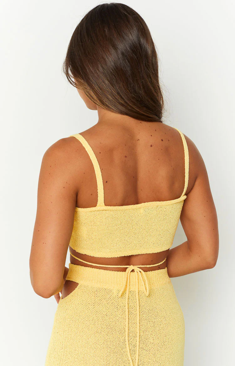 Annabella Yellow Crop Top - Image 6