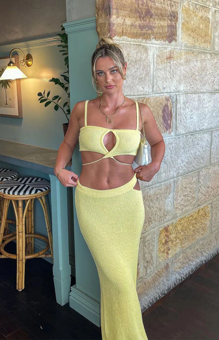 Annabella Yellow Crop Top - Image 8