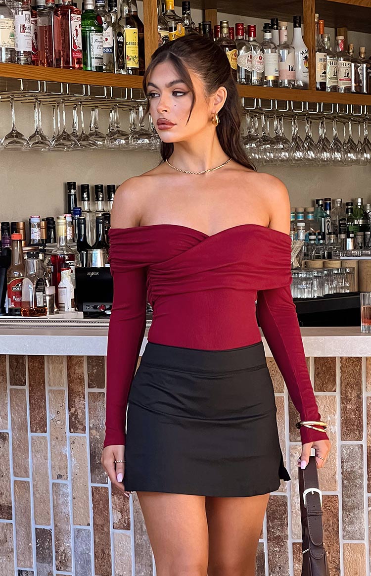 Ari Red Off Shoulder Bodysuit - Image 9
