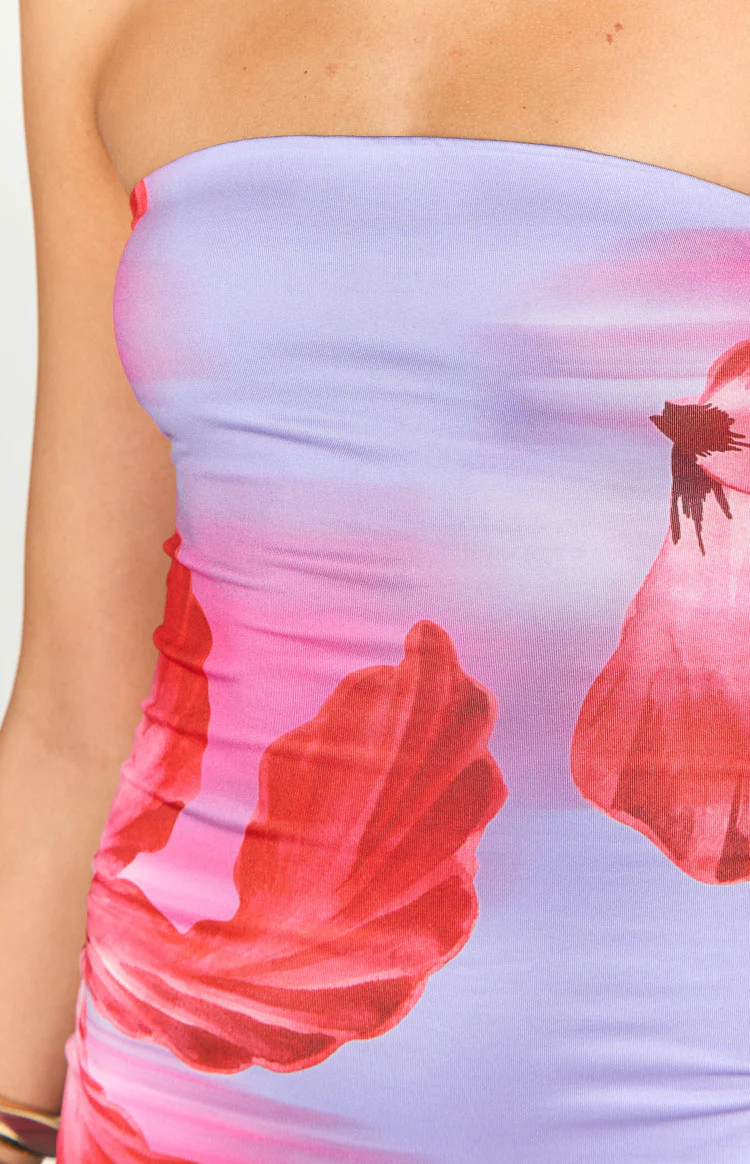 Arizona Purple Floral Print Maxi Dress - Image 6