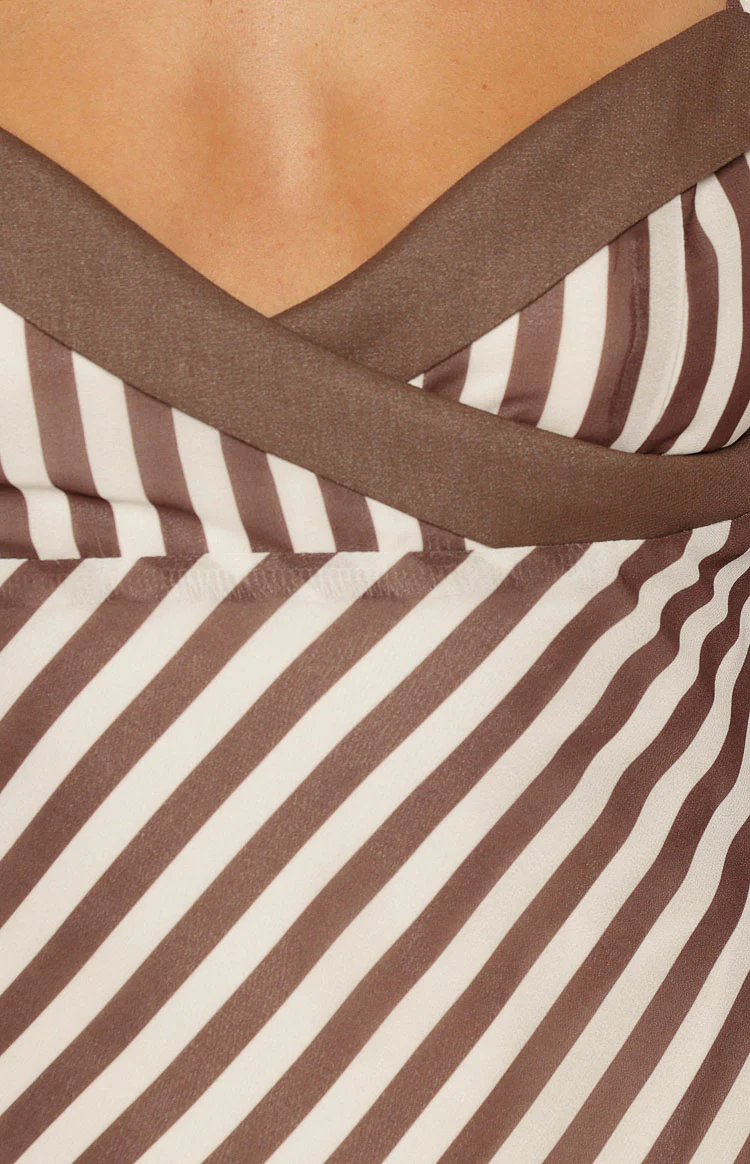 Arti Brown Stripe Micro Mini Dress - Image 8