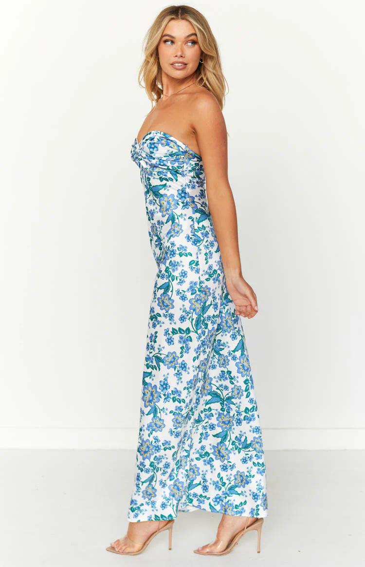 Ashley Blue Floral Formal Maxi Dress - Image 4