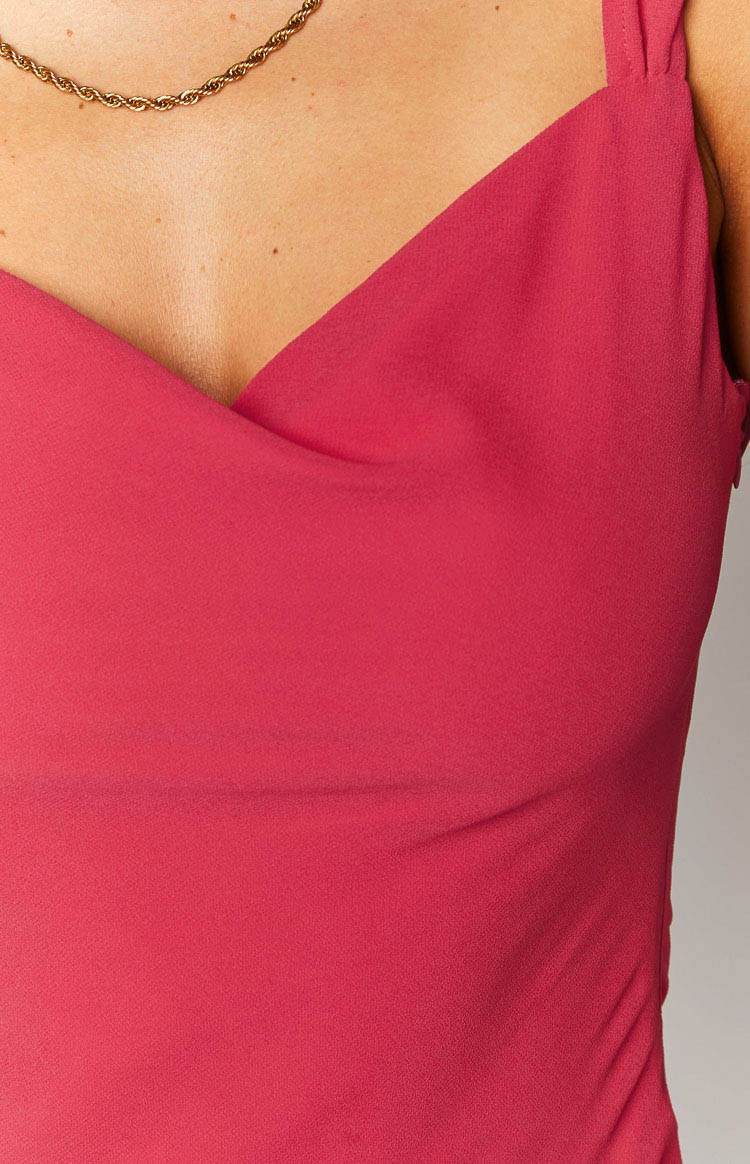 Astrid Pink Chiffon Maxi Dress - Image 6