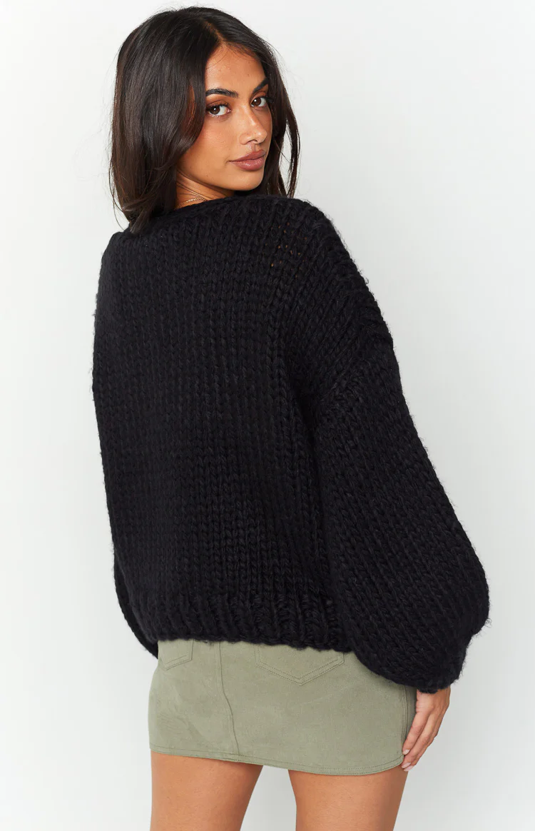 Bad Habits Black Knit Cardigan - Image 8