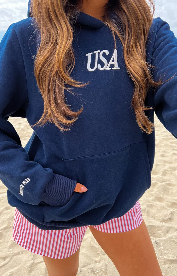 Beginning Navy USA Hoodie - Image 10