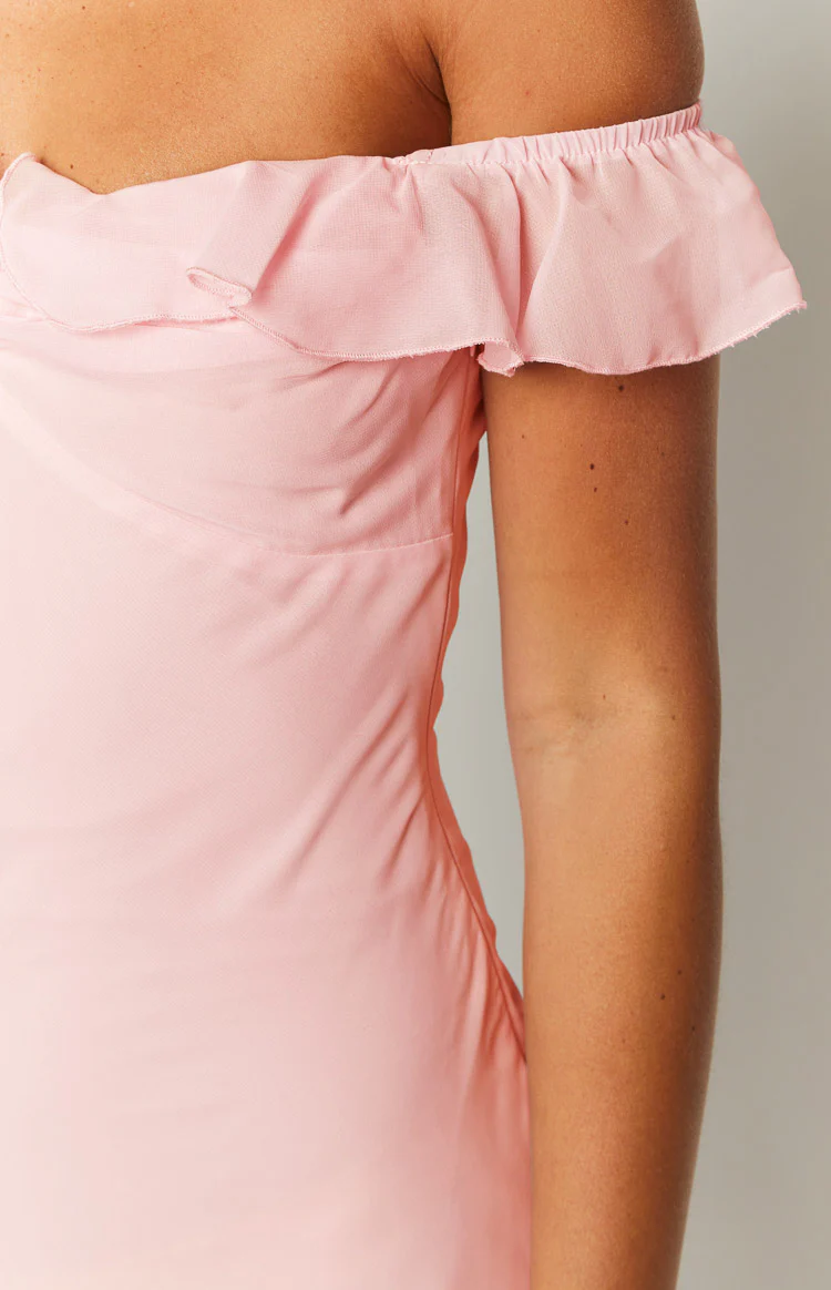 Bellflower Pink Chiffon Maxi Dress - Image 6