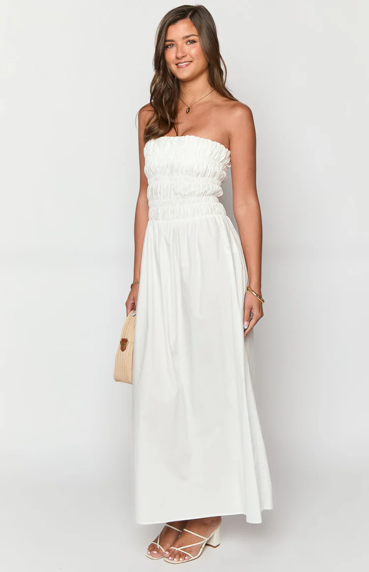 Benetti White Strapless Maxi Dress - Image 4