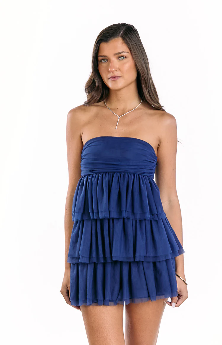 Birthday Girl Navy Mini Party Dress - Image 2