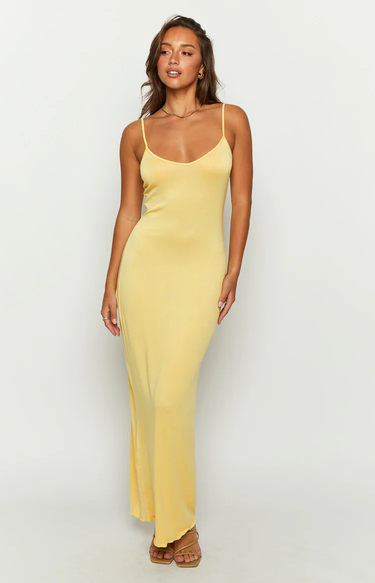 Blake Yellow Lace Maxi Dress - Image 3