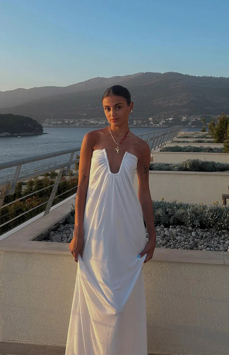 Braelyn White Strapless Maxi Dress - Image 7