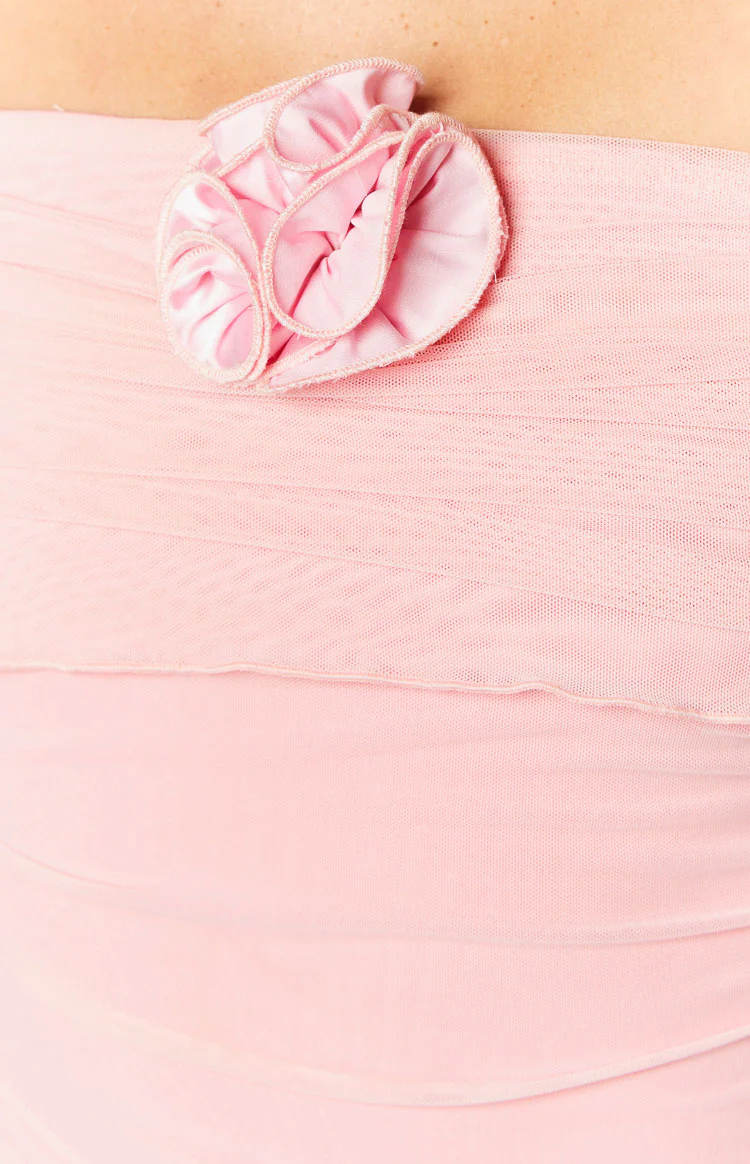 Bree Pink Mesh Long Sleeve Mini Dress - Image 6