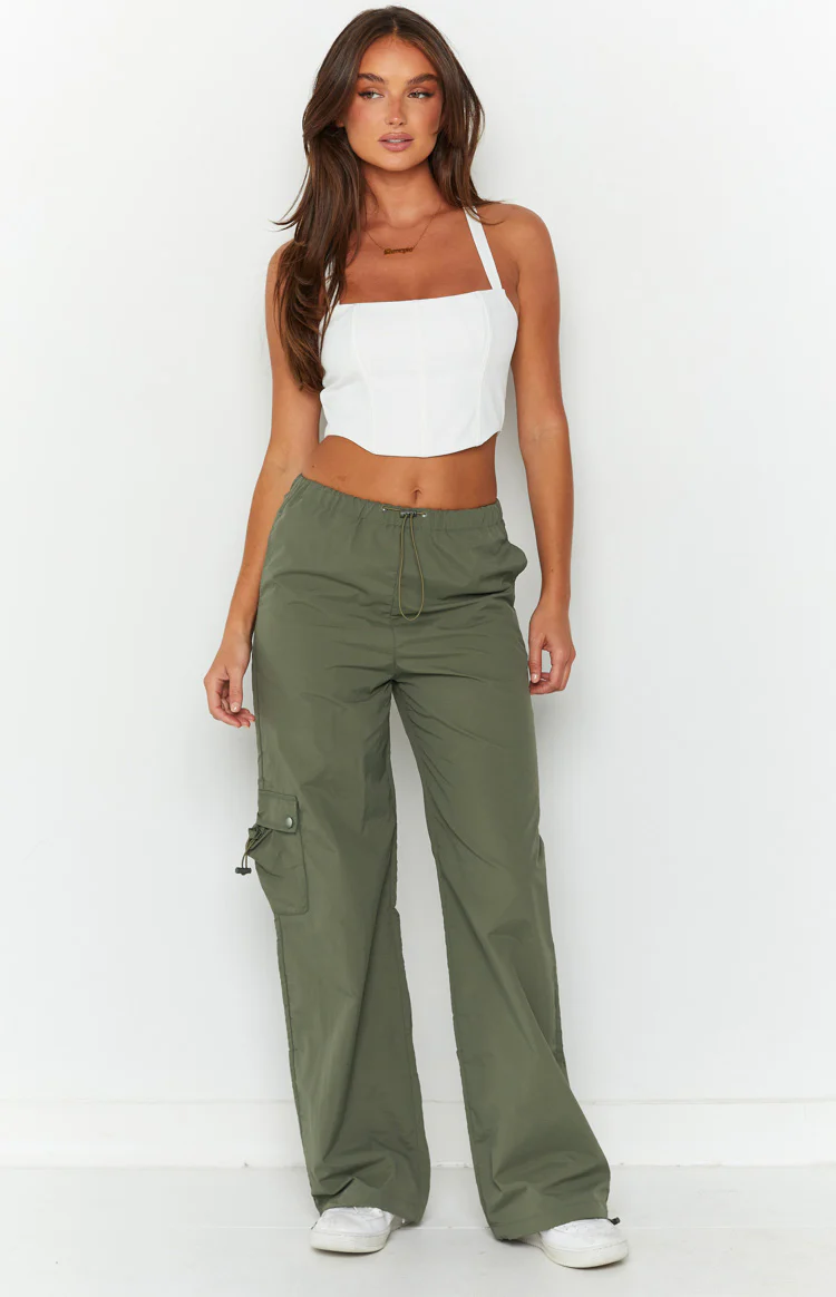 Bronx Khaki Drawcord Cargo Pants - Image 3