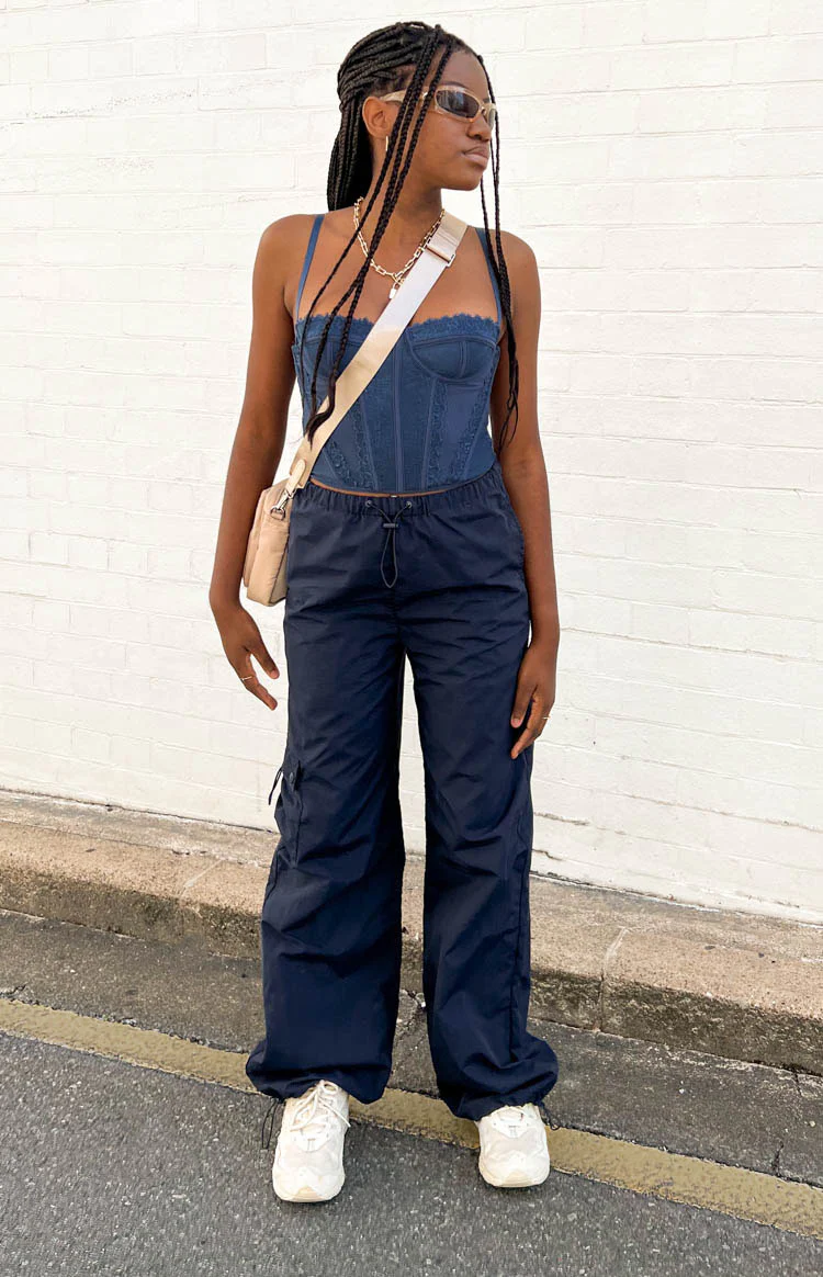 Bronx Navy Drawcord Cargo Pants - Image 3