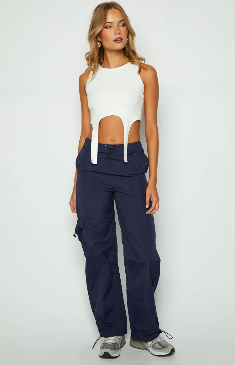Bronx Navy Drawcord Cargo Pants - Image 7