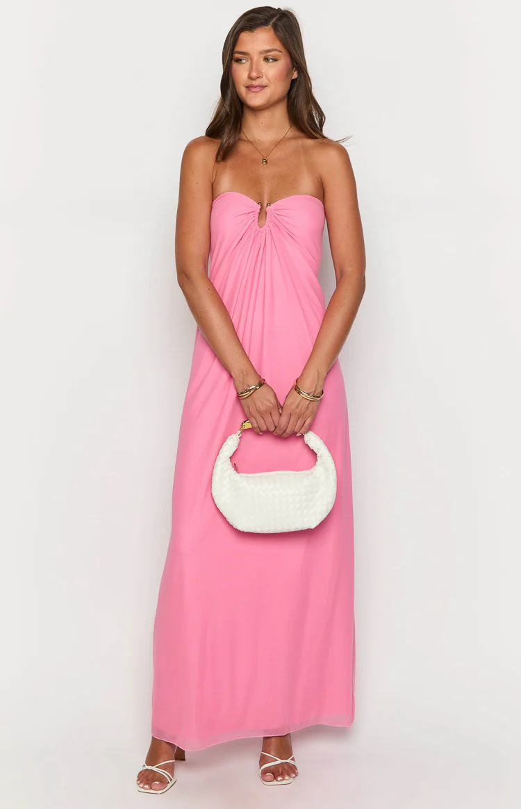 Brynner Pink Strapless Maxi Dress - Image 2