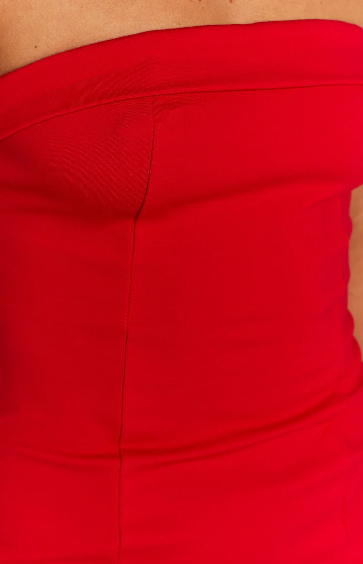 Carminia Red Mini Dress - Image 13