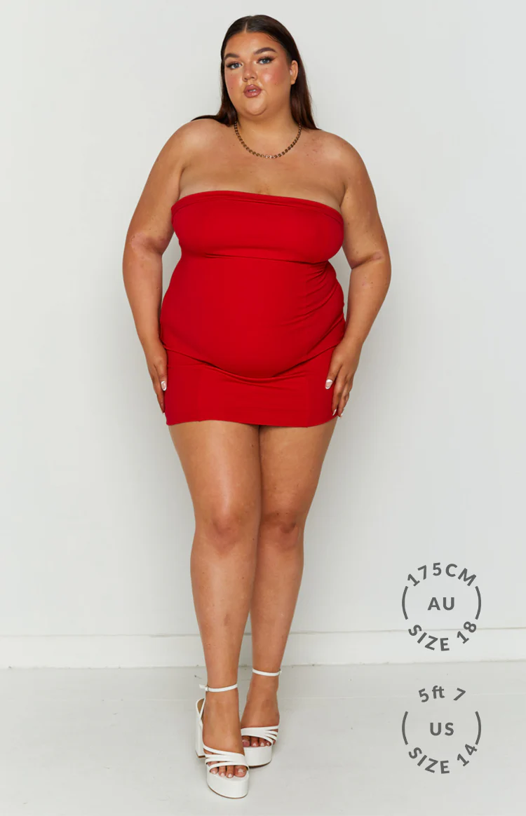 Carminia Red Mini Dress - Image 6
