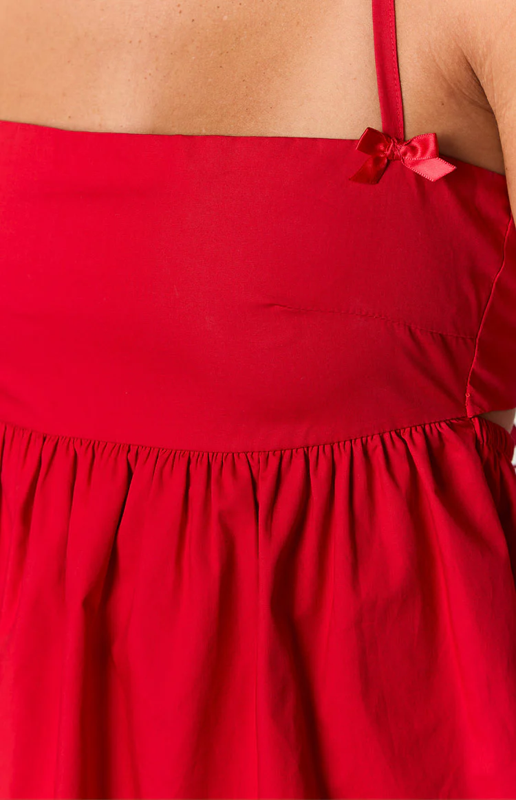 Carter Red Halter Mini Dress - Image 6