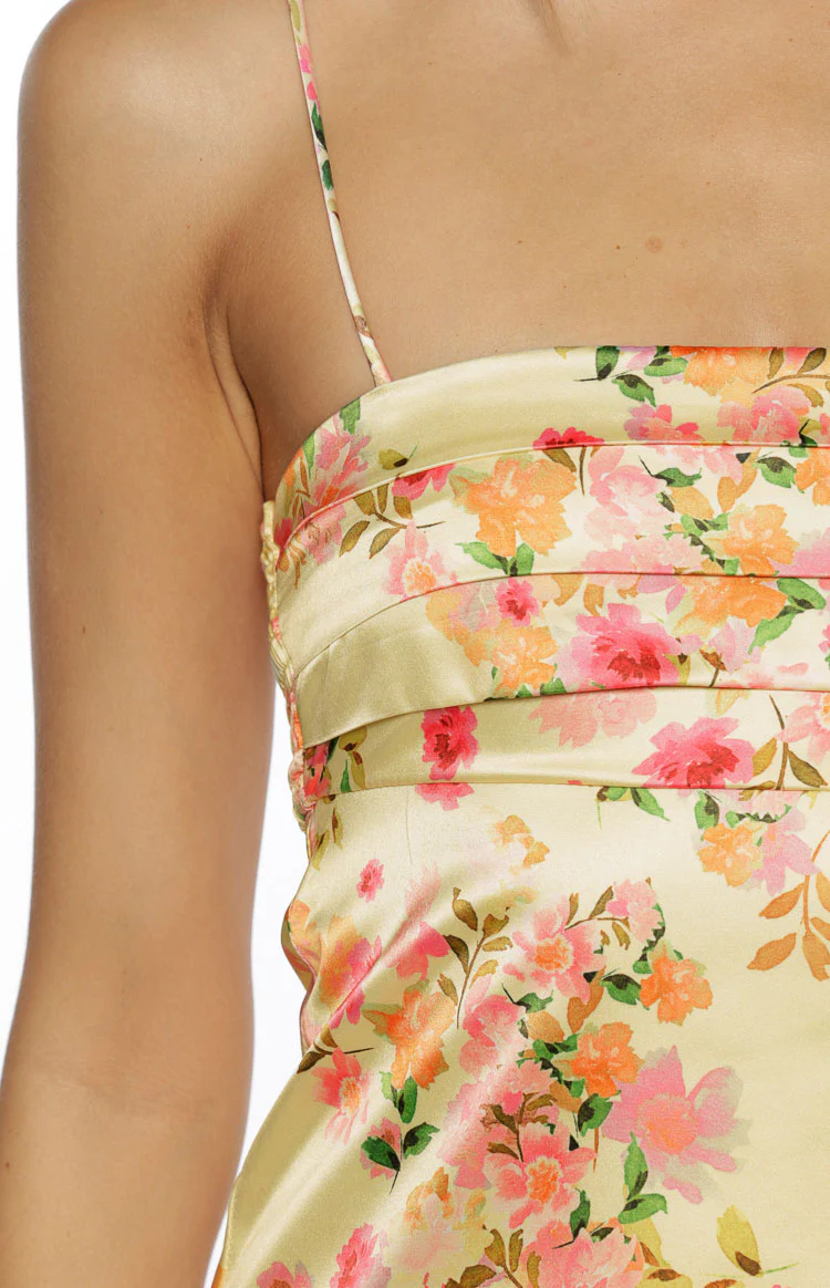 Chantell Yellow Bloom Mini Dress - Image 6