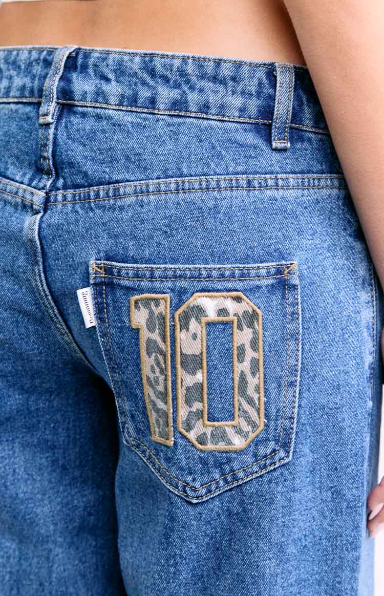Charli Mid Wash Low Waist Baggy Leg Jeans - Image 6