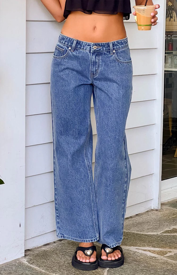 Clara Star Mid Wash Denim Low Rise Jeans - Image 9