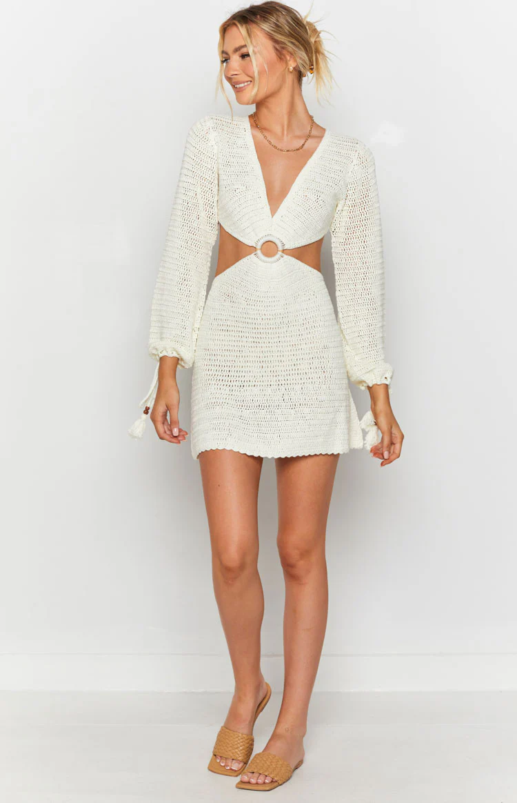 Cleo Crochet Dress White - Image 3