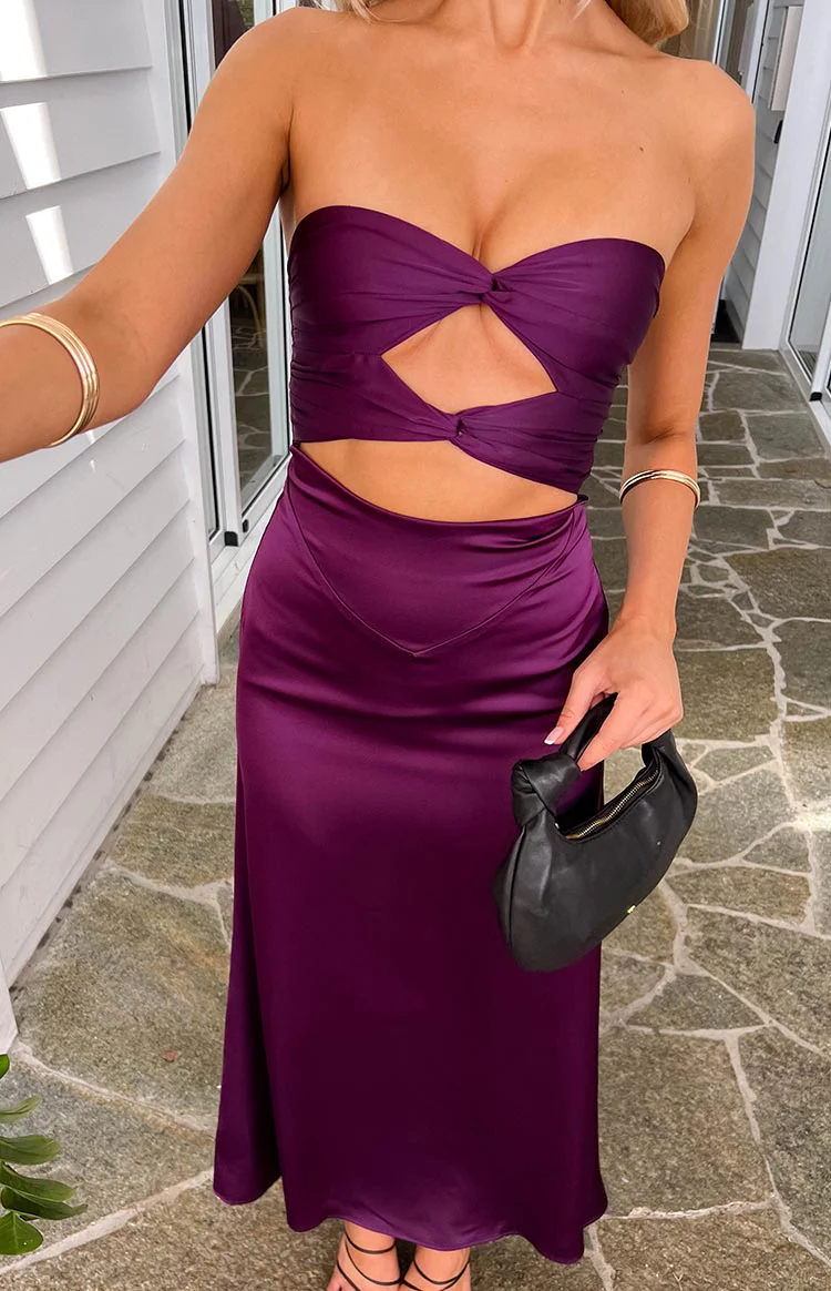 Coco Purple Strapless Maxi Dress - Image 10