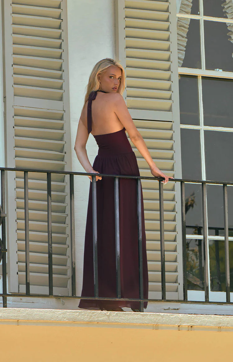 Cosette Burgundy Maxi Dress - Image 4