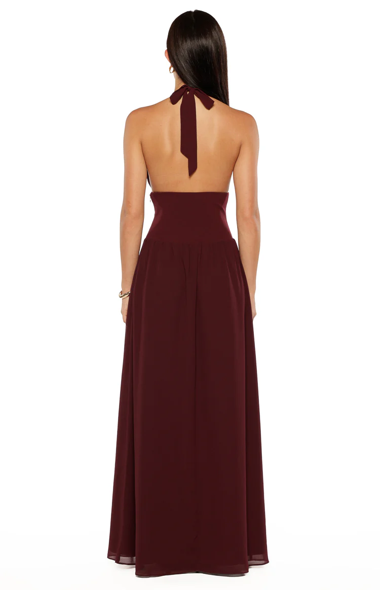 Cosette Burgundy Maxi Dress - Image 7