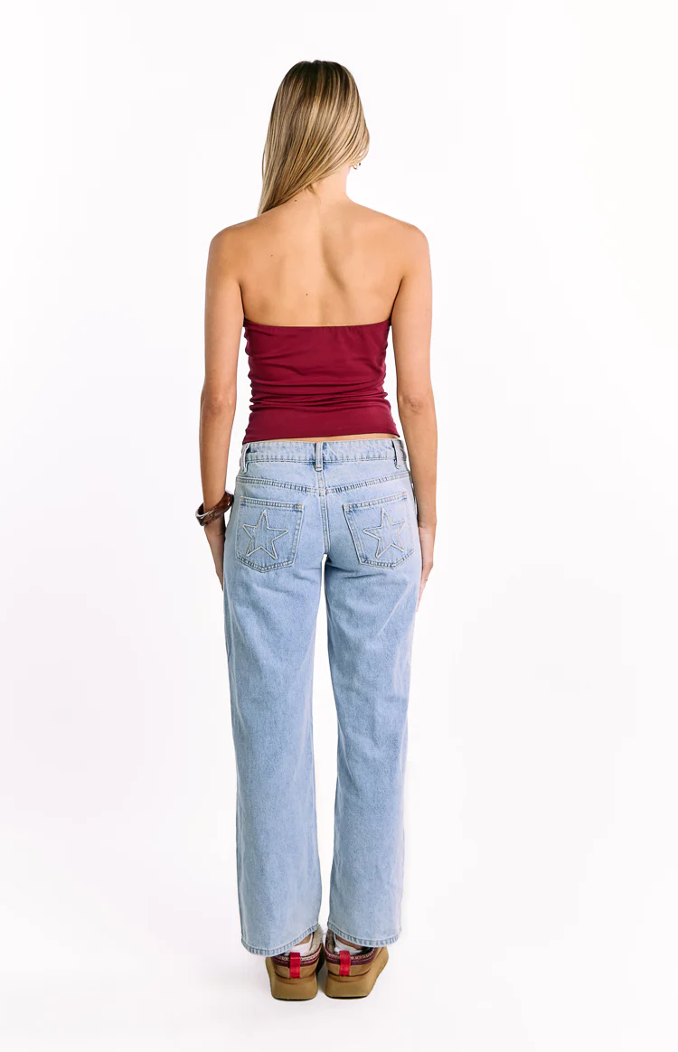 Daisy Burgundy Strapless Top - Image 5