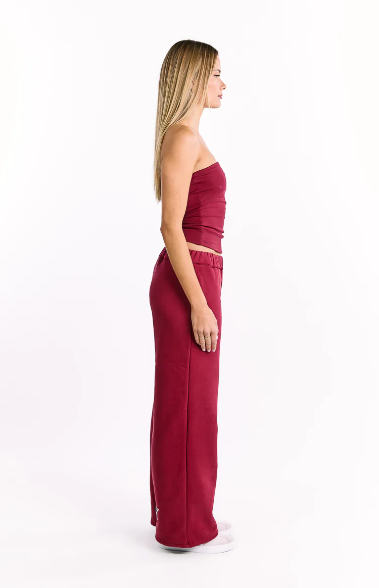 Dania Burgundy Leopard Star Track Pants - Image 4
