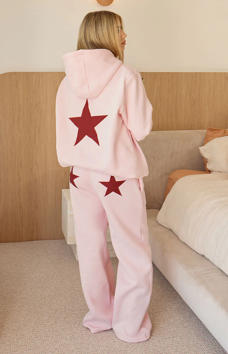 Dania Pink Burgundy Star Track Pants - Image 7